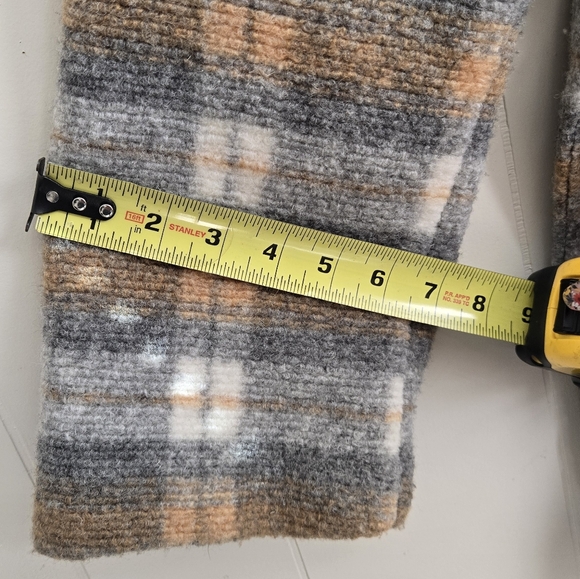 Urban Outfitters Checkered Teddy Jacket in Cream and Brown-Size M - Picture 7 of 11